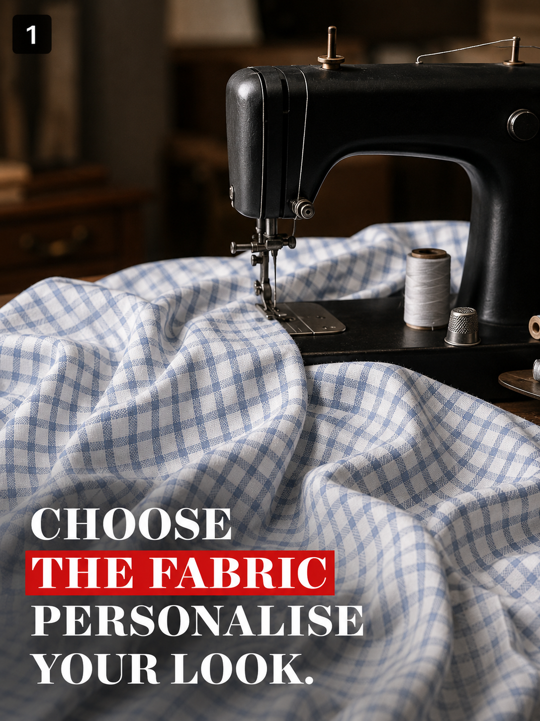 Light Blue & White Check Shirt Fabric