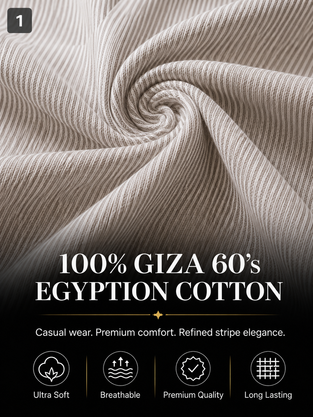 Oatmeal Latte Stripe Shirt Fabric