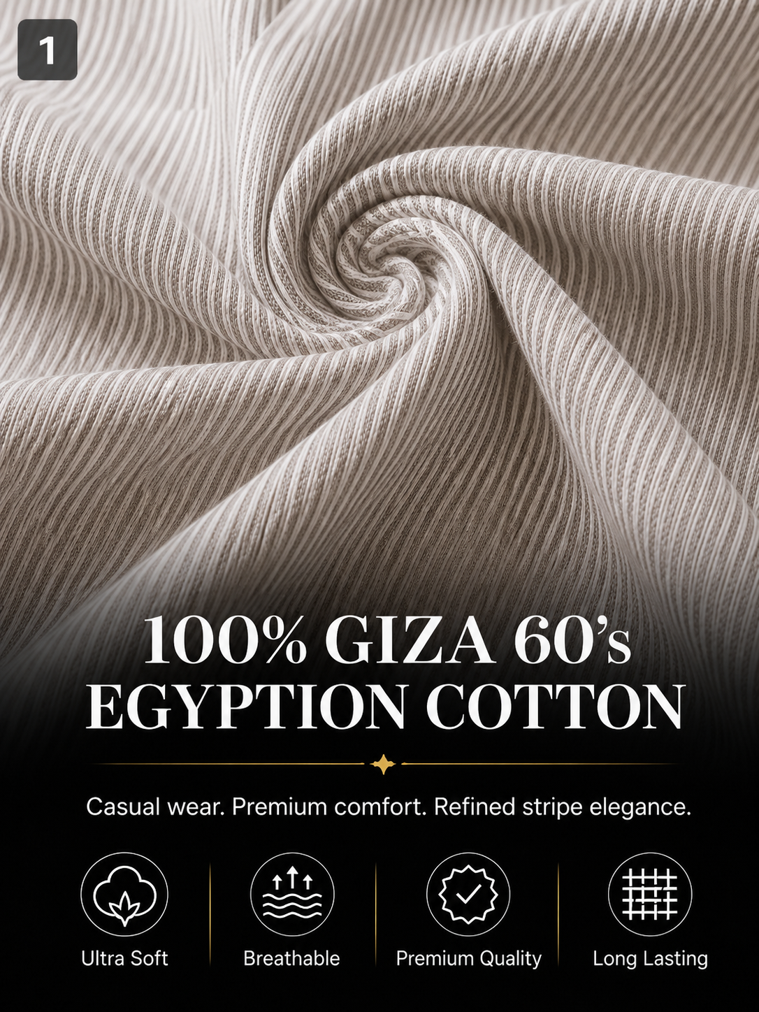 Oatmeal Latte Stripe Shirt Fabric