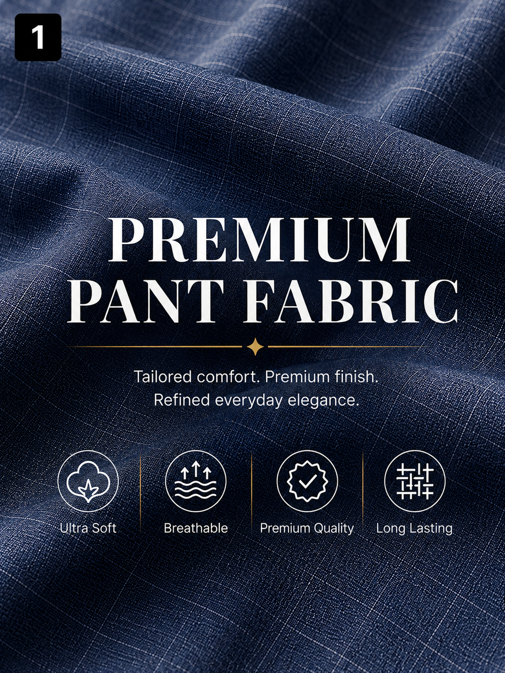 Blue Fine  Checked Pant Fabric