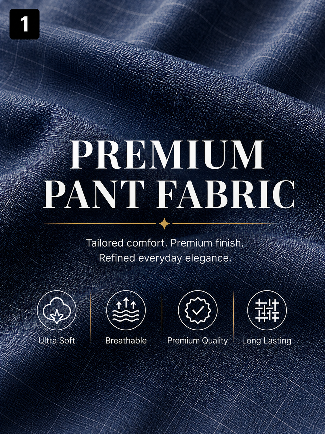 Blue Fine  Checked Pant Fabric