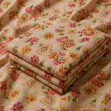 Cream Floral Unstitched Kurta Fabric