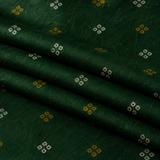 Dark Green Printed Unstitched Kurta Fabric