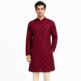 Maroon Printed Unstitched Kurta Fabric