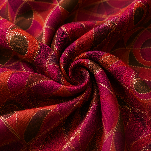 Magenta Geometric Unstitched Kurta Fabric
