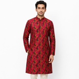 Magenta Geometric Unstitched Kurta Fabric