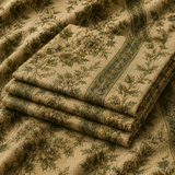 Beige Green Floral Unstitched Kurta Fabric
