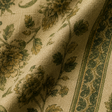 Beige Green Floral Unstitched Kurta Fabric