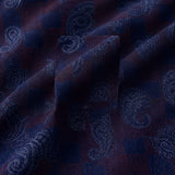 Navy Blue & Maroon Paisley Jacquard Checks Giza 60's Egyptian Cotton Shirt Fabric