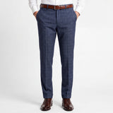 Blue Fine  Checked Pant Fabric
