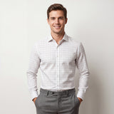 White Window Check  Shirt Fabric