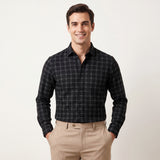 Black Check  Shirt Fabric