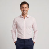 Blush Pink & White Vertical Striped Premium Unstitched Shirt Fabric