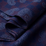 Navy Blue & Maroon Paisley Jacquard Checks Giza 60's Egyptian Cotton Shirt Fabric