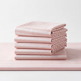 Blush Pink & White Vertical Striped Premium Unstitched Shirt Fabric