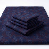 Navy Blue & Maroon Paisley Jacquard Checks Giza 60's Egyptian Cotton Shirt Fabric