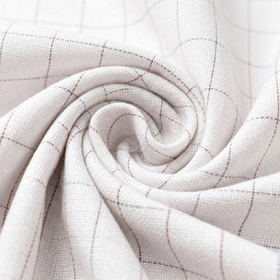 White Window Check  Shirt Fabric
