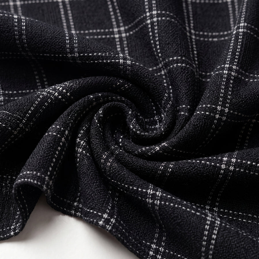 Black Check  Shirt Fabric