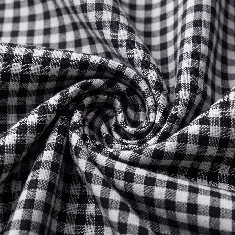 Black & White Micro Check Shirt Fabric