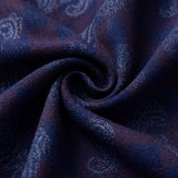 Navy Blue & Maroon Paisley Jacquard Checks Giza 60's Egyptian Cotton Shirt Fabric